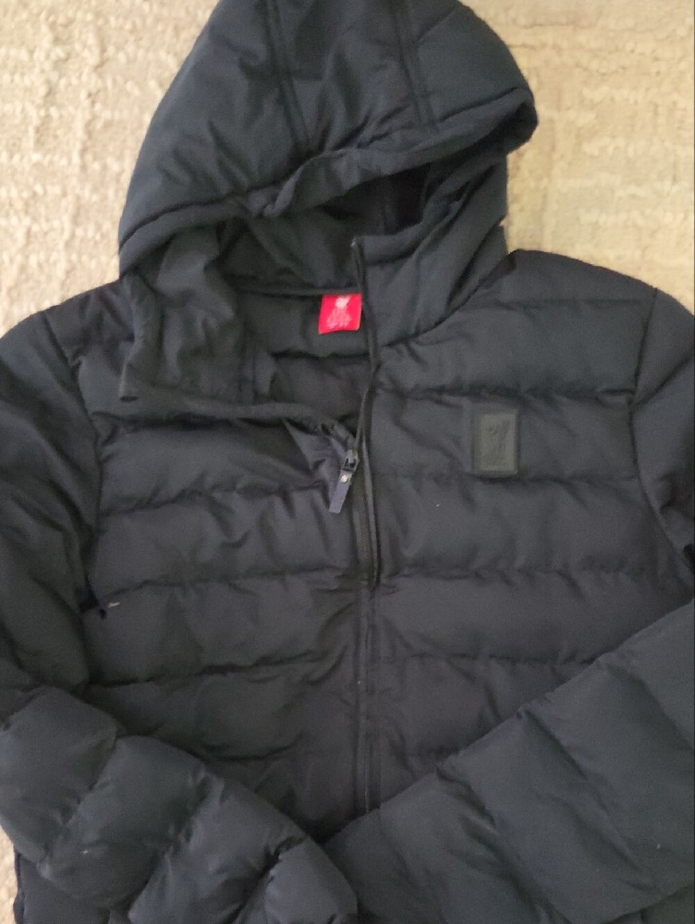 Liverpool Black Hooded Puffer Jacket, Official Liverpool Jacket, S View 4